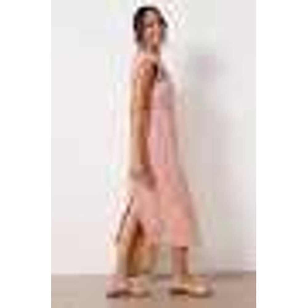 Faherty Dream‎ Cotton Gauze Midi Dress Size M Sunwashed Dusty Rose Boho Coastal